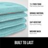 GORILLA GRIP Slip Resistant Chair Cushions, No Ties Required, Memory Foam Pads for Dining Room, Kitchen Table, Office, Rocking Chairs, Plush Seat Cover Cushion Pad, Home Decor, Set of 2 16×16, Lt Gray(Tufted Turquoise)