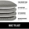 GORILLA GRIP Slip Resistant Chair Cushions, No Ties Required, Memory Foam Pads for Dining Room, Kitchen Table, Office, Rocking Chairs, Plush Seat Cover Cushion Pad, Home Decor, Set of 2 16×16, Lt Gray(Grey)