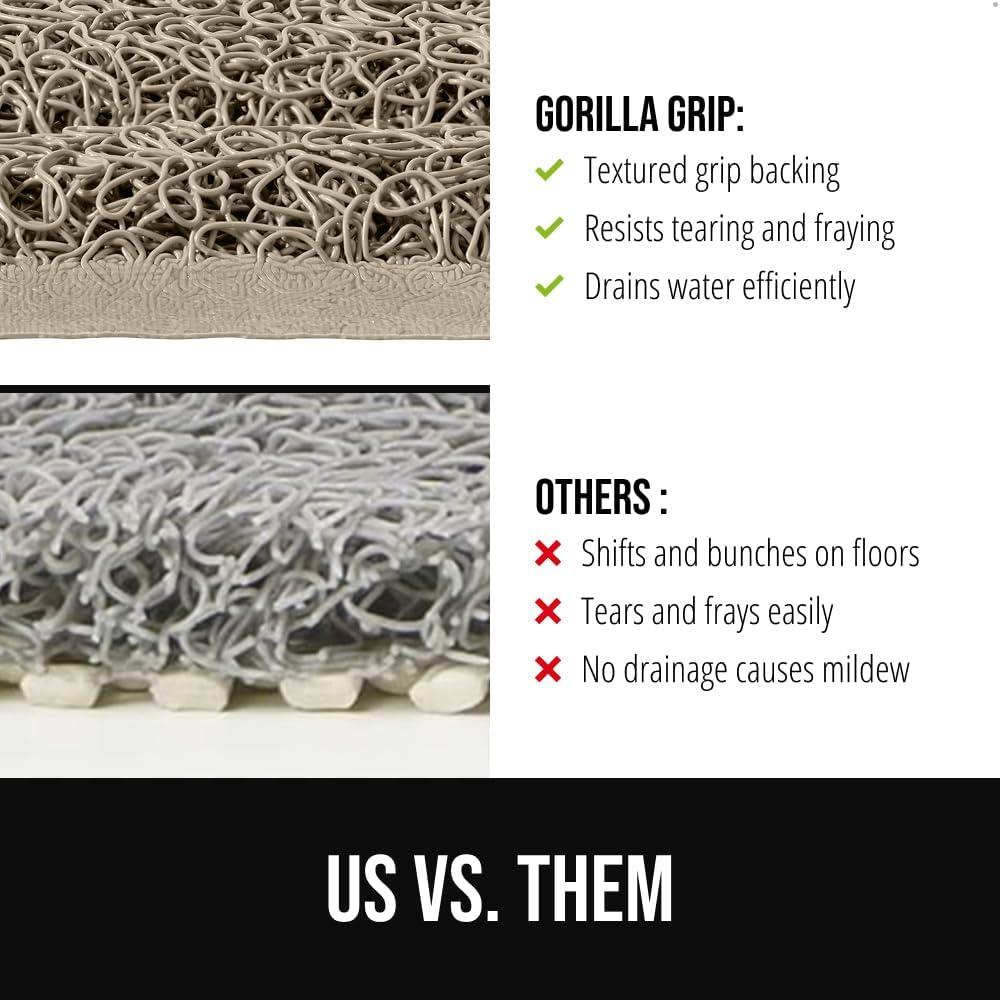 image:imageGORILLA GRIP Exfoliating Bath and Shower Mat Textured Backing Soft LoofahStyle Foot Scrubber for Outside or Inside Bathtub Quick Dry Easy Drainage Tub Floor Mats Bathroom Essentials 24x16 GrayBeige