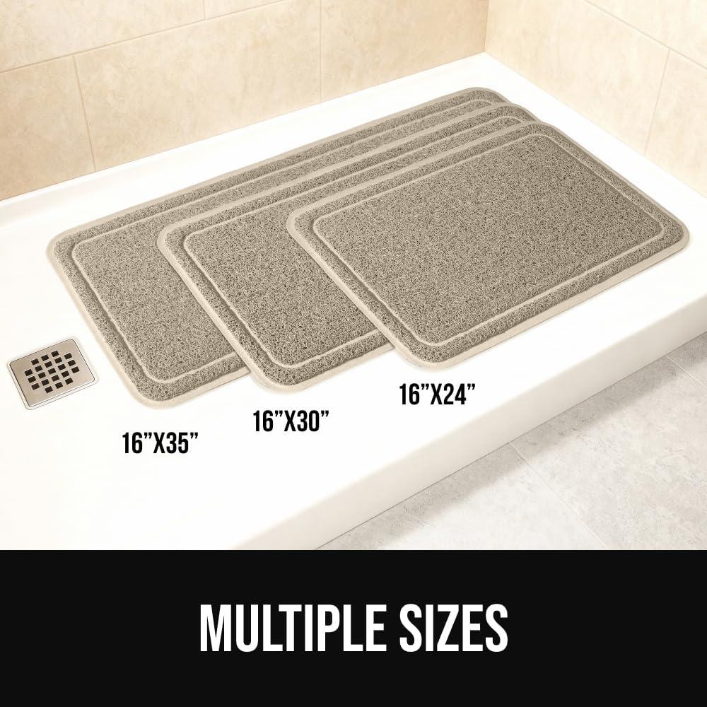 image:imageGORILLA GRIP Exfoliating Bath and Shower Mat Textured Backing Soft LoofahStyle Foot Scrubber for Outside or Inside Bathtub Quick Dry Easy Drainage Tub Floor Mats Bathroom Essentials 24x16 GrayBeige