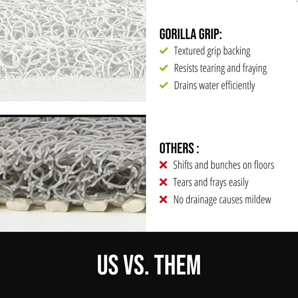 image:imageGORILLA GRIP Exfoliating Bath and Shower Mat Textured Backing Soft LoofahStyle Foot Scrubber for Outside or Inside Bathtub Quick Dry Easy Drainage Tub Floor Mats Bathroom Essentials 24x16 GrayWhite