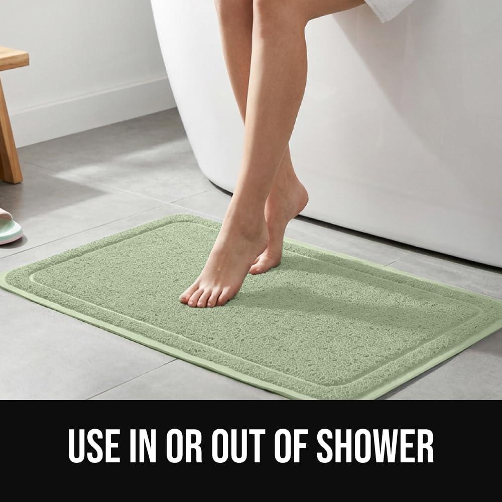 image:imageGORILLA GRIP Exfoliating Bath and Shower Mat Textured Backing Soft LoofahStyle Foot Scrubber for Outside or Inside Bathtub Quick Dry Easy Drainage Tub Floor Mats Bathroom Essentials 24x16 GraySage