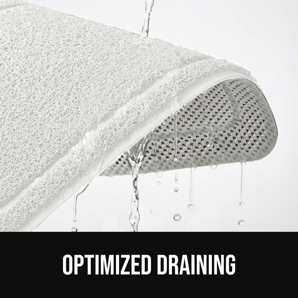 image:imageGORILLA GRIP Exfoliating Bath and Shower Mat Textured Backing Soft LoofahStyle Foot Scrubber for Outside or Inside Bathtub Quick Dry Easy Drainage Tub Floor Mats Bathroom Essentials 24x16 GrayWhite