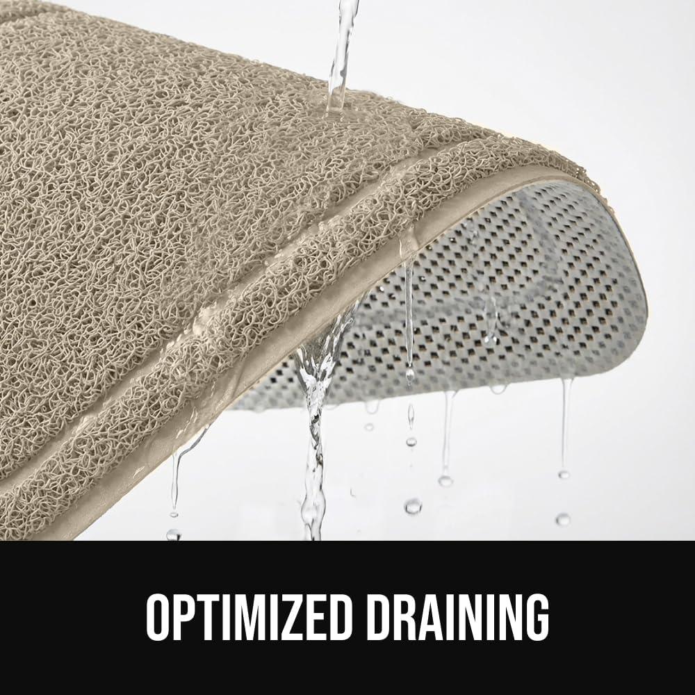 image:imageGORILLA GRIP Exfoliating Bath and Shower Mat Textured Backing Soft LoofahStyle Foot Scrubber for Outside or Inside Bathtub Quick Dry Easy Drainage Tub Floor Mats Bathroom Essentials 24x16 GrayBeige