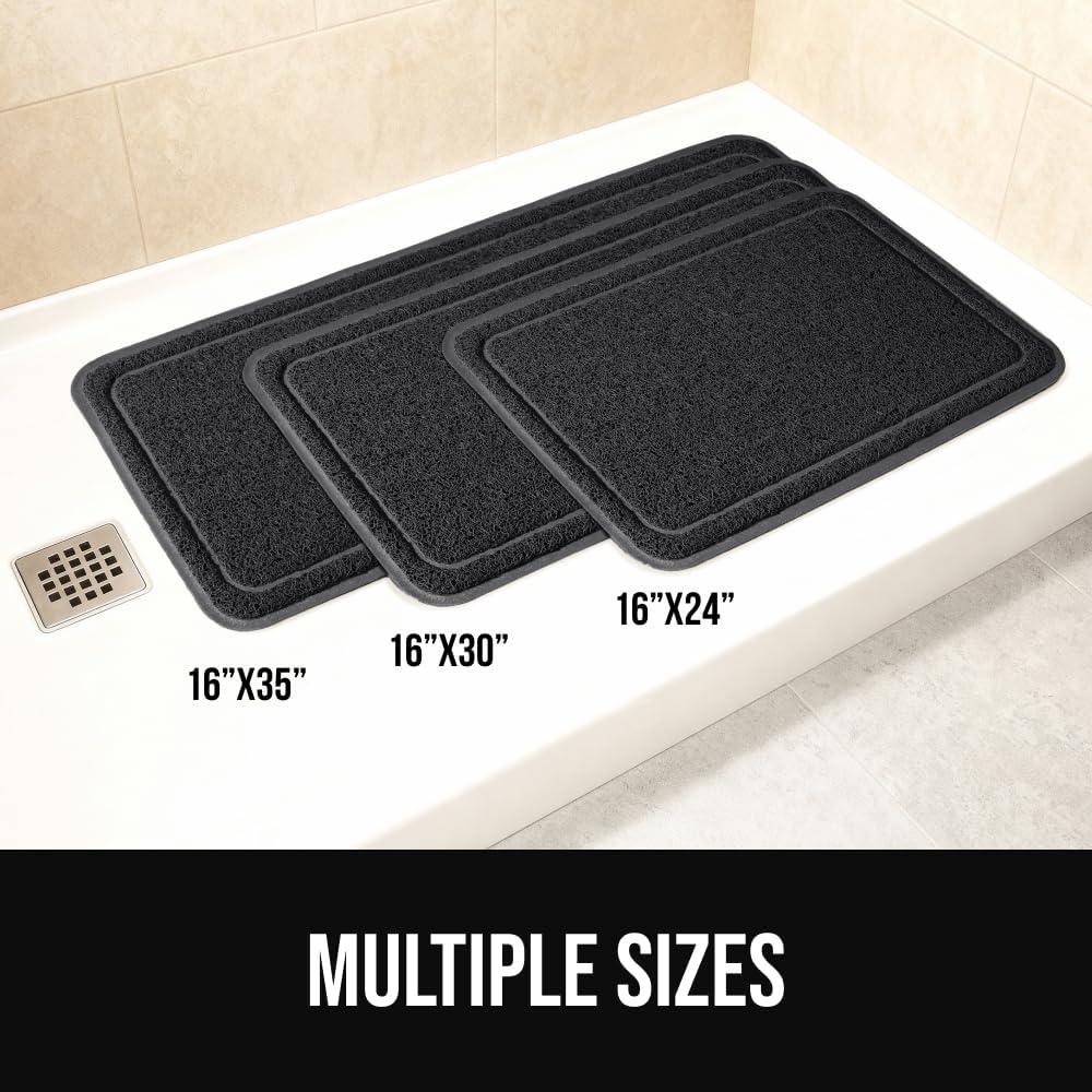 image:imageGORILLA GRIP Exfoliating Bath and Shower Mat Textured Backing Soft LoofahStyle Foot Scrubber for Outside or Inside Bathtub Quick Dry Easy Drainage Tub Floor Mats Bathroom Essentials 24x16 GrayBlack