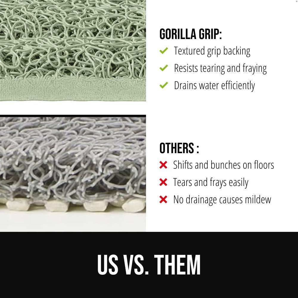 image:imageGORILLA GRIP Exfoliating Bath and Shower Mat Textured Backing Soft LoofahStyle Foot Scrubber for Outside or Inside Bathtub Quick Dry Easy Drainage Tub Floor Mats Bathroom Essentials 24x16 GraySage