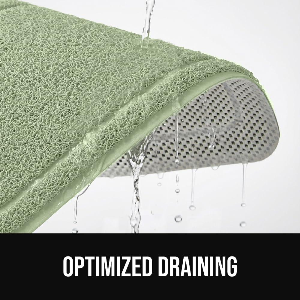 image:imageGORILLA GRIP Exfoliating Bath and Shower Mat Textured Backing Soft LoofahStyle Foot Scrubber for Outside or Inside Bathtub Quick Dry Easy Drainage Tub Floor Mats Bathroom Essentials 24x16 GraySage