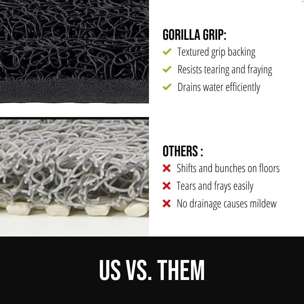 image:imageGORILLA GRIP Exfoliating Bath and Shower Mat Textured Backing Soft LoofahStyle Foot Scrubber for Outside or Inside Bathtub Quick Dry Easy Drainage Tub Floor Mats Bathroom Essentials 24x16 GrayBlack