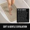GORILLA GRIP Exfoliating Bath and Shower Mat, Textured Backing, Soft Loofah-Style Foot Scrubber for Outside or Inside Bathtub, Quick Dry Easy Drainage Tub Floor Mats, Bathroom Essentials, 24×16, Gray(Beige)
