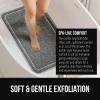 GORILLA GRIP Exfoliating Bath and Shower Mat, Textured Backing, Soft Loofah-Style Foot Scrubber for Outside or Inside Bathtub, Quick Dry Easy Drainage Tub Floor Mats, Bathroom Essentials, 24×16, Gray(Gray)
