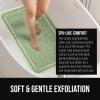 GORILLA GRIP Exfoliating Bath and Shower Mat, Textured Backing, Soft Loofah-Style Foot Scrubber for Outside or Inside Bathtub, Quick Dry Easy Drainage Tub Floor Mats, Bathroom Essentials, 24×16, Gray(Sage)