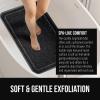 GORILLA GRIP Exfoliating Bath and Shower Mat, Textured Backing, Soft Loofah-Style Foot Scrubber for Outside or Inside Bathtub, Quick Dry Easy Drainage Tub Floor Mats, Bathroom Essentials, 24×16, Gray(Black)