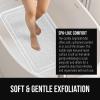 GORILLA GRIP Exfoliating Bath and Shower Mat, Textured Backing, Soft Loofah-Style Foot Scrubber for Outside or Inside Bathtub, Quick Dry Easy Drainage Tub Floor Mats, Bathroom Essentials, 24×16, Gray(White)