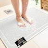 GORILLA GRIP Exfoliating Bath and Shower Mat, Textured Backing, Soft Loofah-Style Foot Scrubber for Outside or Inside Bathtub, Quick Dry Easy Drainage Tub Floor Mats, Bathroom Essentials, 24×16, Gray(White)
