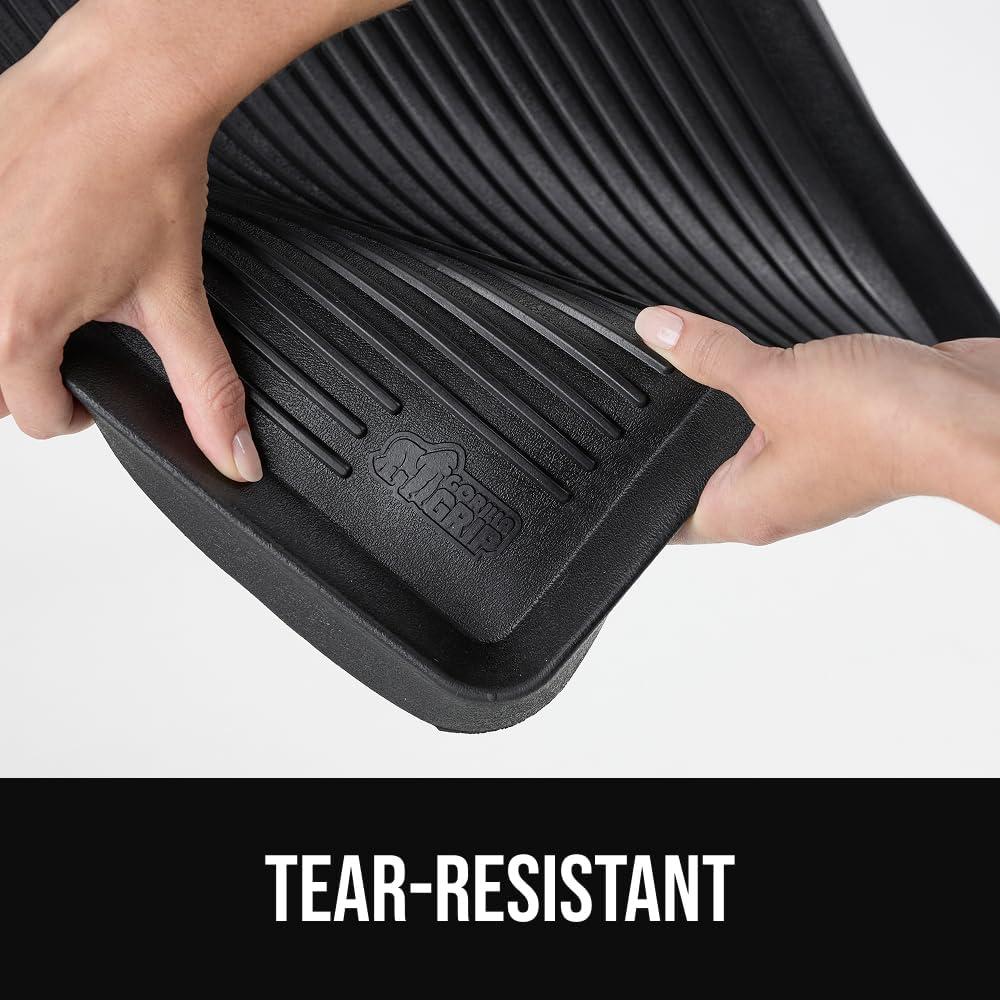 image:imageGORILLA GRIP Natural Rubber Indoor Outdoor Boot Tray for Shoes Waterproof Winter Mat with Raised Edges and Handle Tear Resistant Heavy Duty Floor Mats for Home Easy Clean Shoe Trays 24x16 BlackBlack