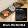 GORILLA GRIP Natural Rubber Indoor Outdoor Boot Tray for Shoes, Waterproof Winter Mat with Raised Edges and Handle, Tear Resistant Heavy Duty Floor Mats for Home, Easy Clean Shoe Trays, 24×16, Black(Taupe)