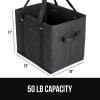 GORILLA GRIP Heavy Duty Foldable Reusable Grocery Bags, Transport Heavy Groceries to Car, 3 Pack, Tear Resistant Box Shape Shopping Tote with Strong Handles, Grip Feet Bottom, 13x10x11, Black